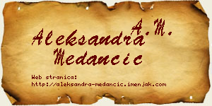 Aleksandra Medančić vizit kartica